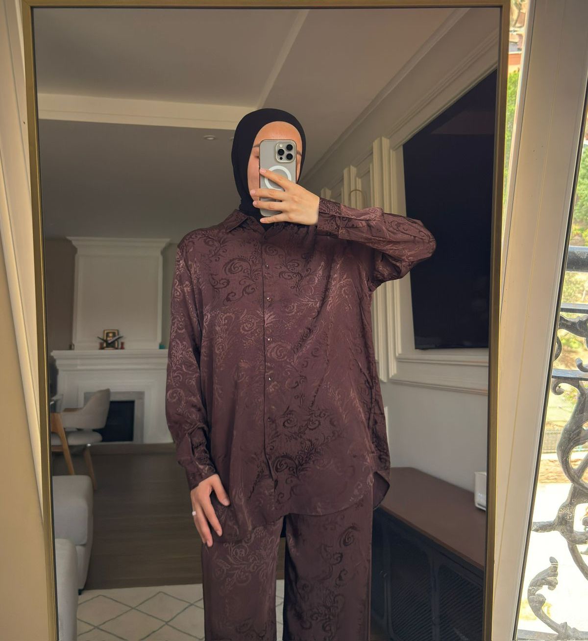 Brown Blouse With Pants